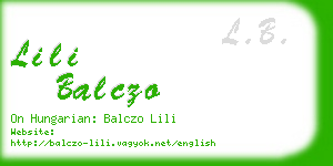 lili balczo business card